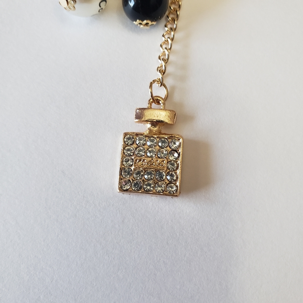 new fashion Traditional Luxury Accessory pearl and Rhinestone Keychain Clover - Picture 6 of 7